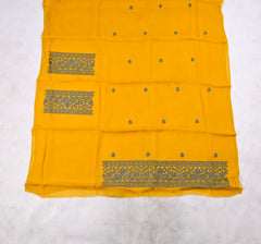 Organza Yellow Unstitched Suit