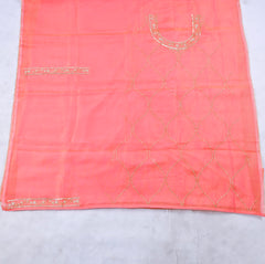 Shimmer Peach Unstitched Lehenga Suit