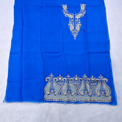 Organza Blue Unstitched Suit