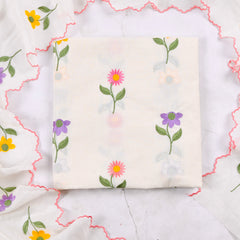 Cotton White Unstitched Suit