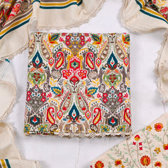 Cotton multicolor Unstitched Suit
