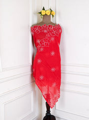 Cotton Red Unstitched Suit