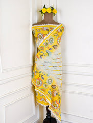 Cotton Yellow Unstitched Suit