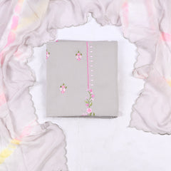 Self-Cotton Grey Unstitched Suit