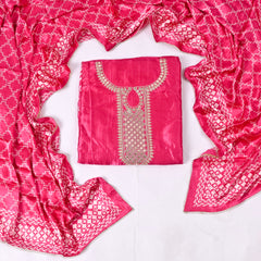 Gavadin Silk Magenta Unstitched Suit