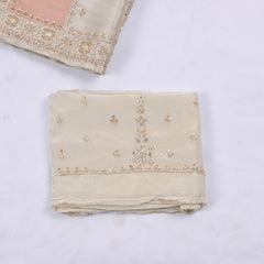 Tissue Shimmer Beige Peach Unstitched Suit