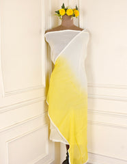 Organza Yellow floral Unstitched Suit