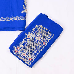 Twill Organza Blue Unstitched Suit