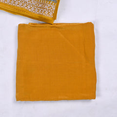 Organza Yellow Unstitched Suit