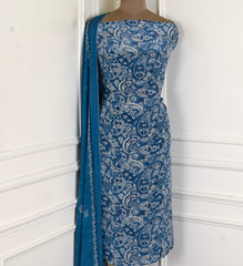 Crepe Powder Blue Unstitched Suit
