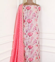 Shimmer Pink Unstitched Suit