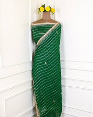 Khadi Green Unstitched Suit
