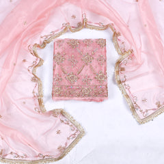 Glass Peach Unstitched Suit