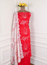 Cotton Red Unstitched Suit