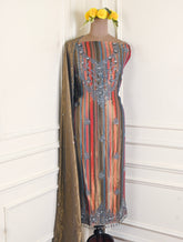 Tissue Shimmer Mehandi Unstitched Suit