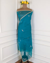 Glass Teal Blue Unstitched Suit
