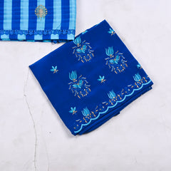 Soft Tussar Silk Blue Unstitched Suit