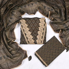 Cotton Black Unstitched Suit