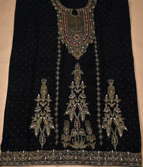 Organza Black Unstitched Suit
