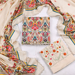 Cotton multicolor Unstitched Suit