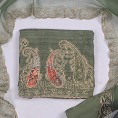 Raw Silk Sea Green Unstitched Suit