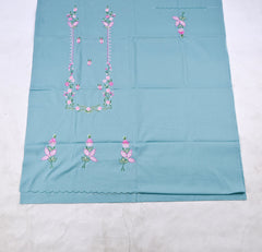 Self- Cotton Sea green Unstitched Suit