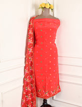 Crepe Red Unstitched Suit