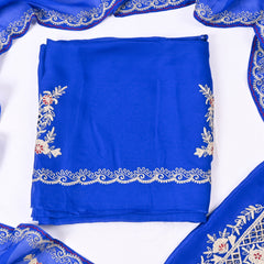 Twill Organza Blue Unstitched Suit