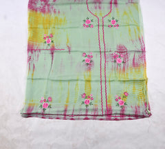 Twill Organza Pista Green Unstitched Suit