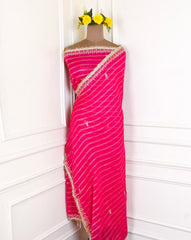 Khadi Magenta Unstitched Suit