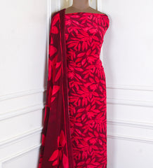 Crepe Red Unstitched Suit