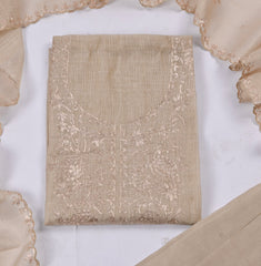 Linen Beige Unstitched Suit