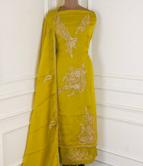 Organza Mehandi Unstitched Suit