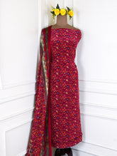 Crepe Maroon Unstitched Suit