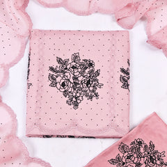 Organza Dusky Pink Unstitched Suit