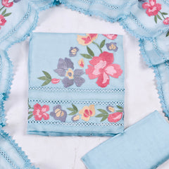 Organza Ferozi Unstitched Suit