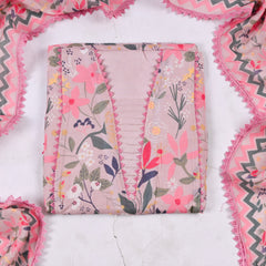 Muslin Rose Peach Unstitched Suit