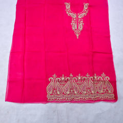 Organza Pink Unstitched Suit