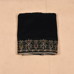 Organza Black Unstitched Suit