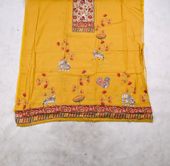 Mul Cotton Yellow Unstitched Suit