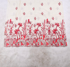Pure Cotton Red Unstitched Suit