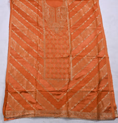 Banarasi Orange Unstitched Suit