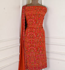 Crepe Mustard Unstitched Suit