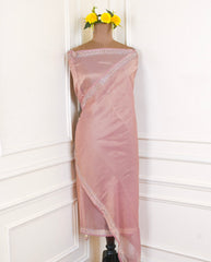Shimmer Baby Pink Unstitched Suit