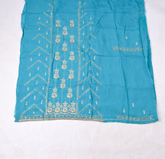 Organza Sky Blue Unstitched Suit