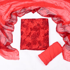 Crepe Red Unstitched Suit