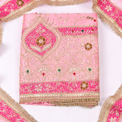 Gavadin Baby Pink Unstitched Suit