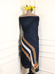 Satin Navy Blue Unstitched Suit
