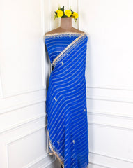 Khadi Blue Unstitched Suit