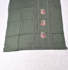 Twill Organza Pista Green Unstitched Suit